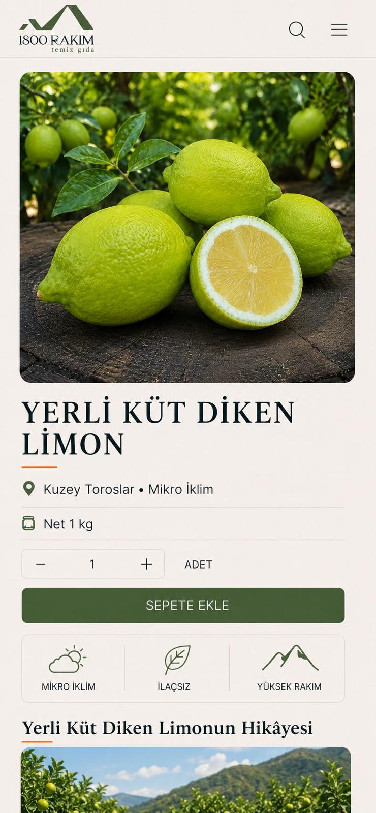 Yerli Küt Diken Limon — Net 1 kg